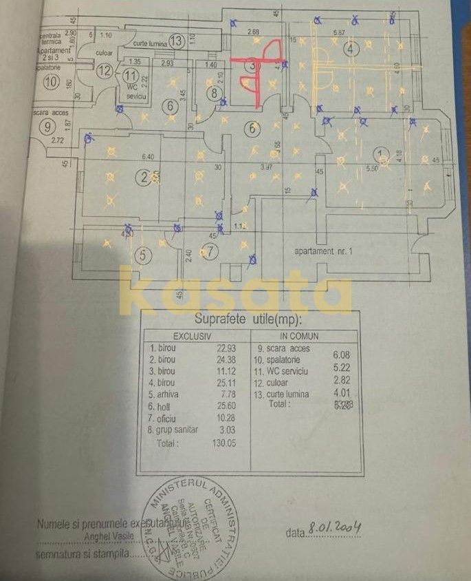 Birou Prestigios 5 Camere | Dorobanti | 130 MP - Schiță 24