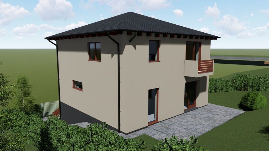Casa  4 camere,2 bai,136 mp, 550 mp teren zona Corunca - Poză 9