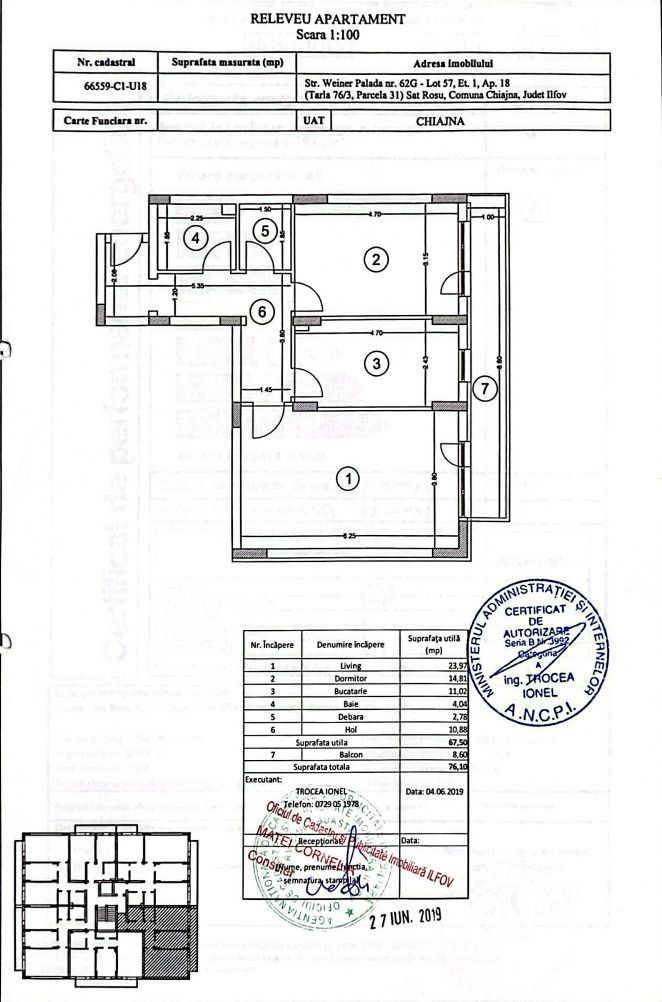 Apartament 2 camere mobilat complet–Militari Residence, Weiner Palada - Schiță 15