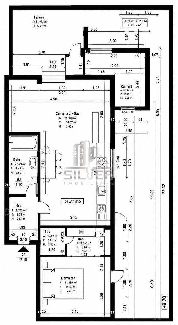 Apartamente cu 2 camere/50-55mp/TERASE 20-52mp/IMOBIL NZEB/TVA INCLUS. - Poză 6