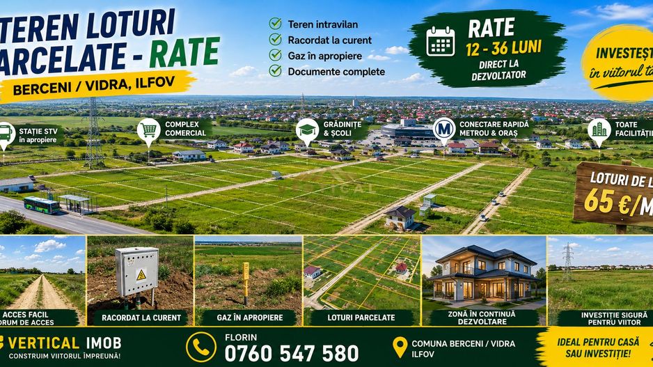 TERENURI INTRAVILANE PARCELATE – BERCENI / VIDRA, ILFOV - Poză 1