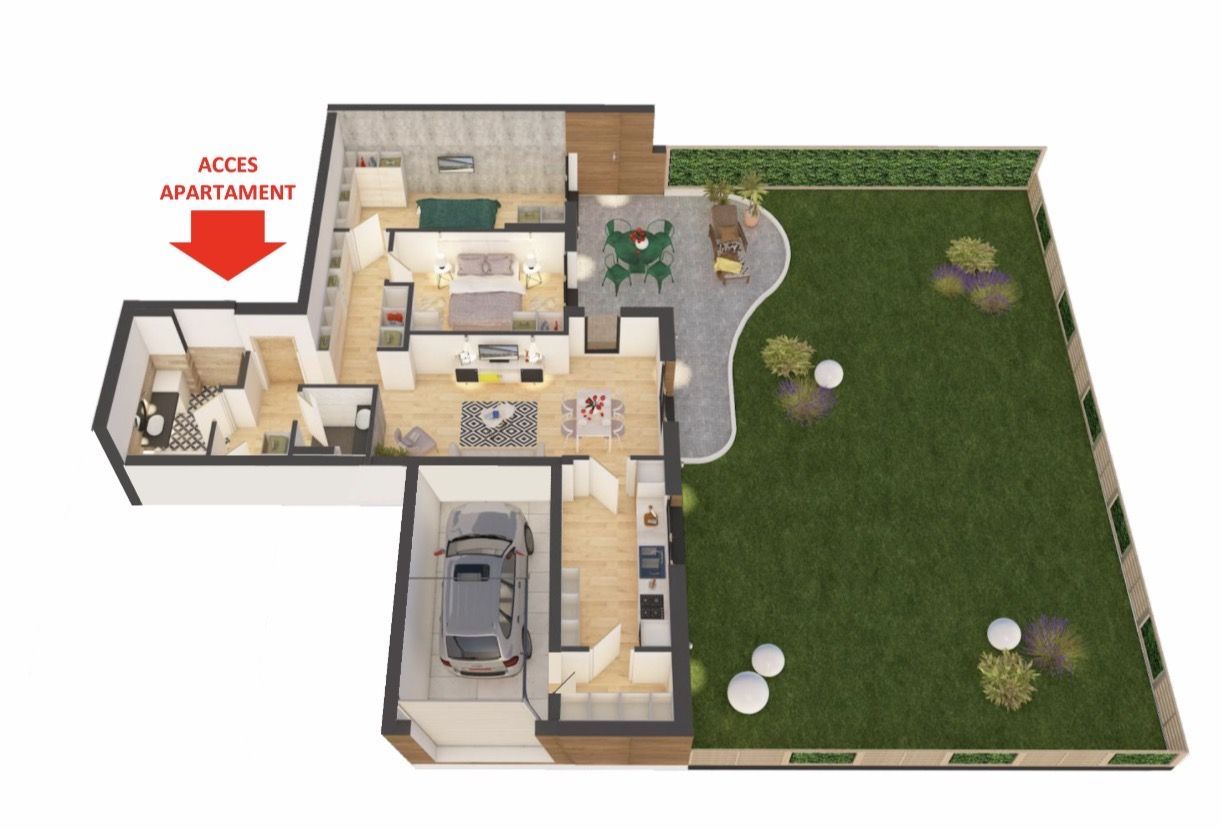 PROPRIETATE VANDUTA Apartament ARED spectaculos cu gradina si garaj - Poză 3