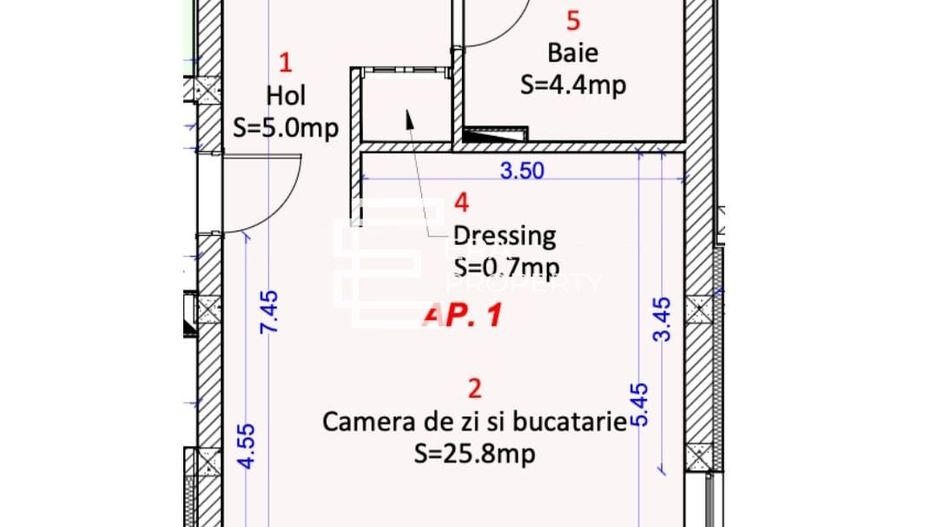 Apartament 2 camere -intabulat - 50 mp- Selimbar zona Shopping City - Schiță 10