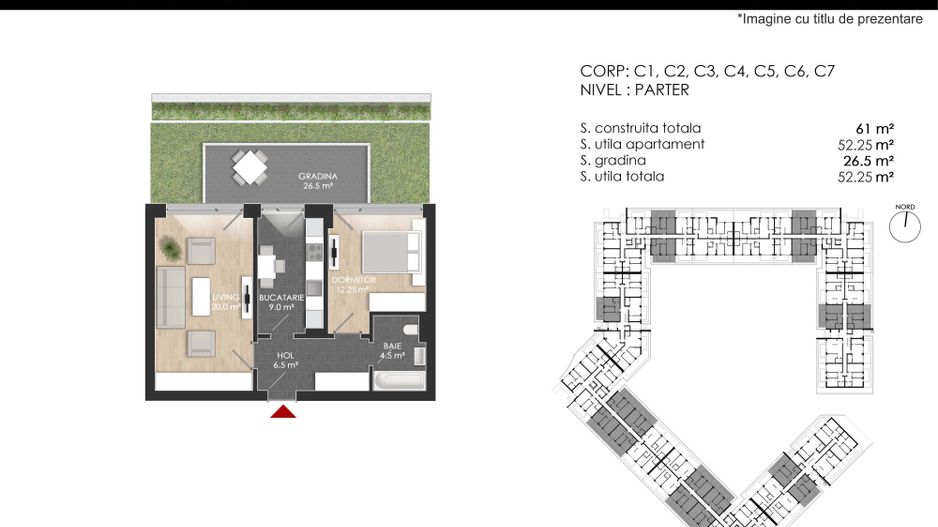 Apartament 2 camere decomandat + Grădină Proprie - Atria Urban Resort - Poză 8