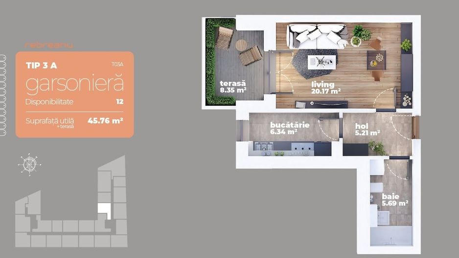 GARSONIERA SPATIOASA  / LOCATIE BUNA,IDEAL LOCUINTA / INVESTITIE! - Poză 1