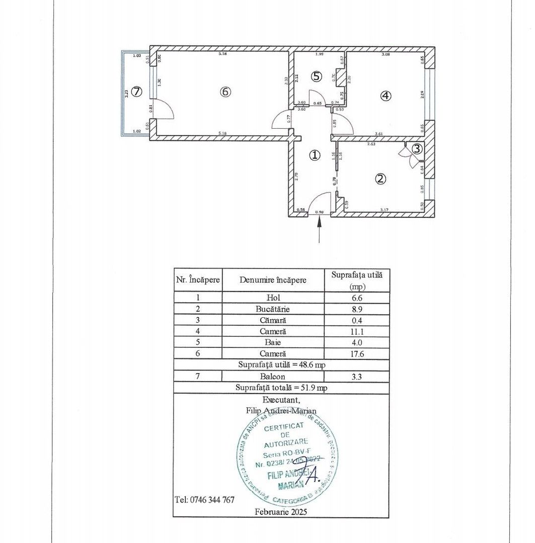 Apartament luminos și bine compartimentat, 2 camere – Zona Astra (Planete) - Poză 16