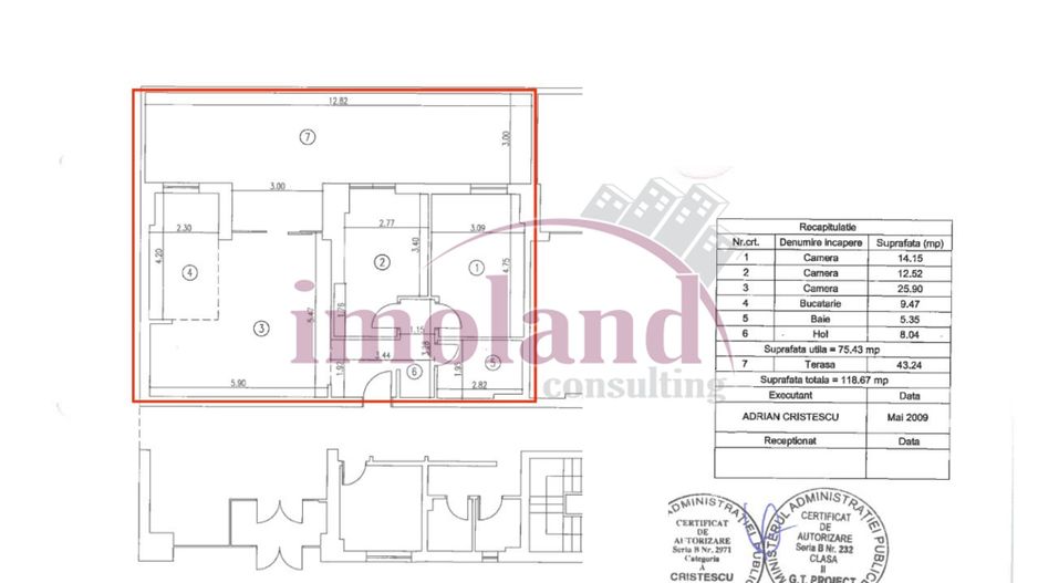 Vanzare apartament 3 cam parter, terasa 43 mp birouri/locuința | pta Victoriei - Poză 12