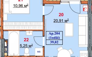 Apartament cu 1 dormitor și living 39 mp, bd.  Europei, Botanica - Poză 4