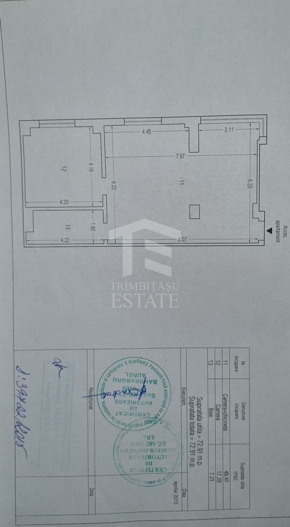 Apartament 2 camere JT Tower Bratianu 73mp centrala termica - Schiță 11