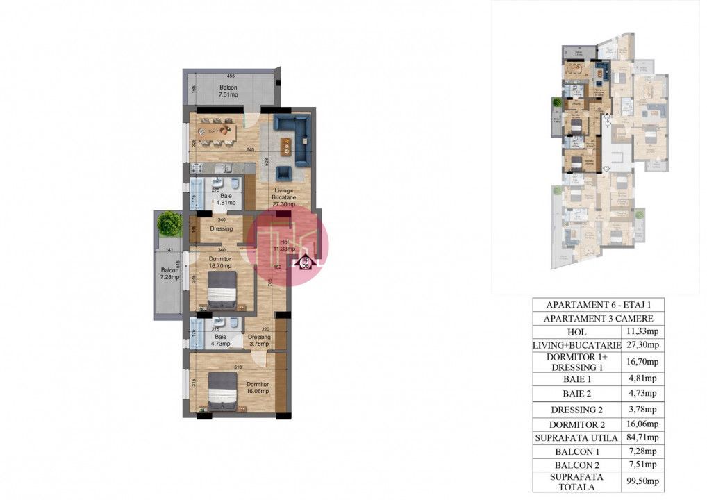 Apartament 3 camere, Bloc Nou- Parc Oraselul Copiilor - Poză 1