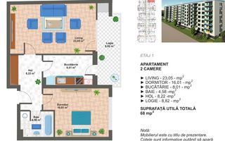 2 CAMERE -68 MP | Ansamblu rezidential NOU | Metalurgiei - Poză 3