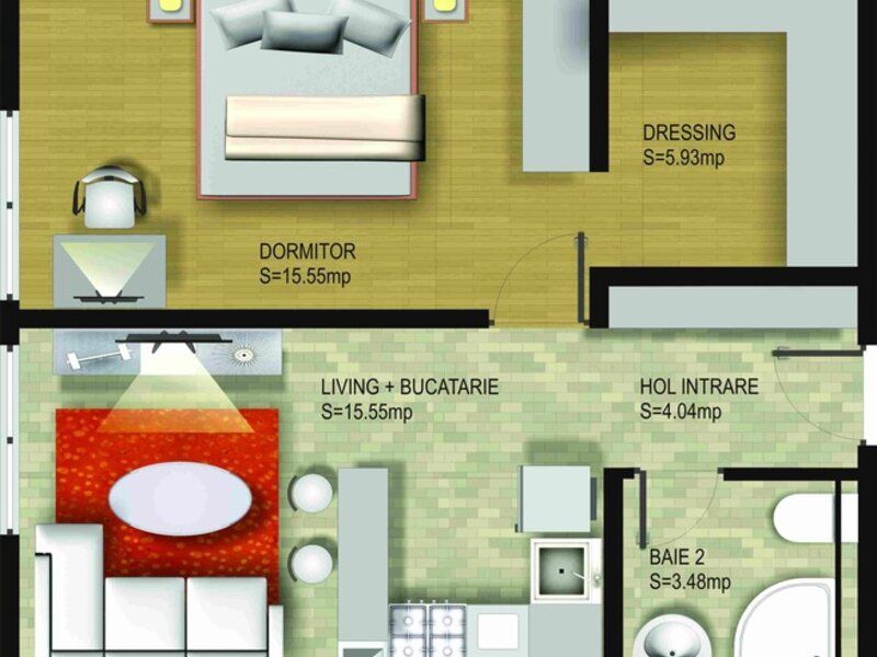 2 camere + birou/dressing | Rin Grand Residence - Poză 13