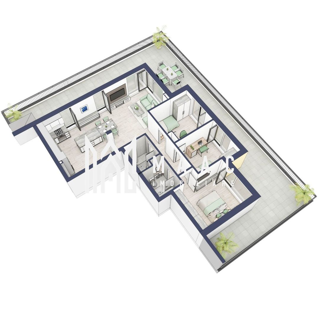 Penthouse 3 camere | Etaj 4 | Terasa 108 mp | Turnisor - Poză 5