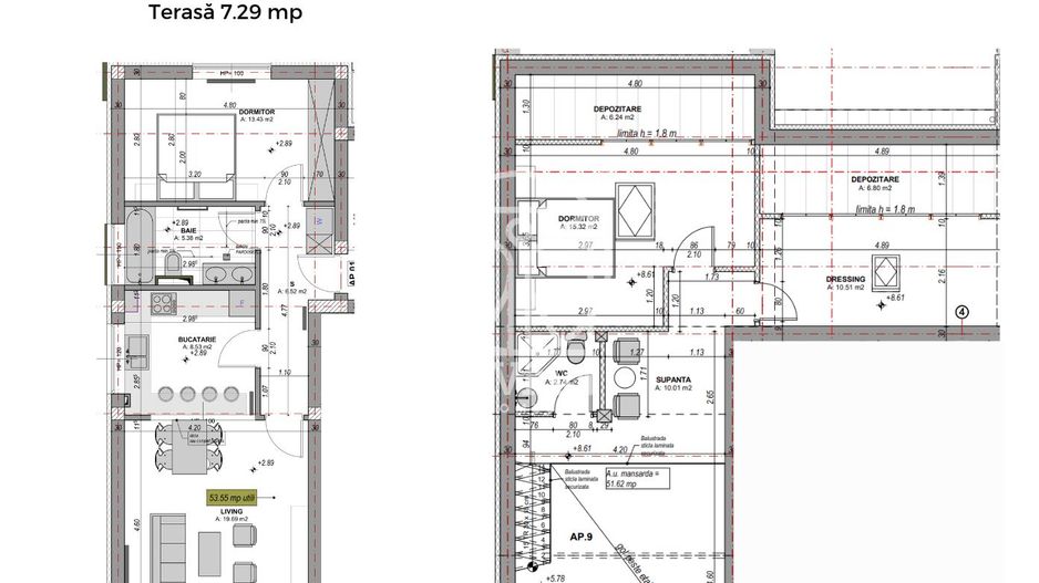 Penthouse 4 camere, intabulat, finisat la cheie  (NCL-41D-Mi-ap.9) - Poză 16