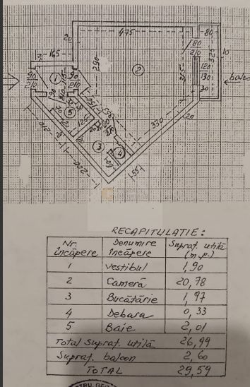 Garsoniera cu balcon | 30 mp  | Piata Mihail Kogalniceanu |  Etaj 1 - Poză 16