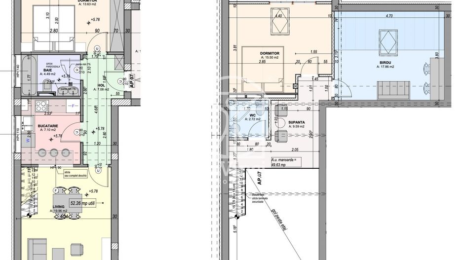Penthouse 4 camere, 2 bai, finisat la alb  (NCL-7A-Mo-ap.7) - Poză 5
