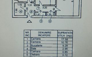 Apartament 2 camere complet renovat | 48 mp | Ozana – Aleea Fetești | - Schiță 9