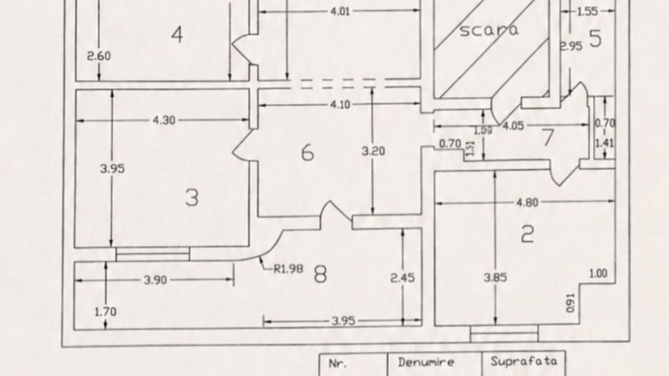 Apartament interbelic cu 3 camere, 124 mp, vis-à-vis de - Schiță 55