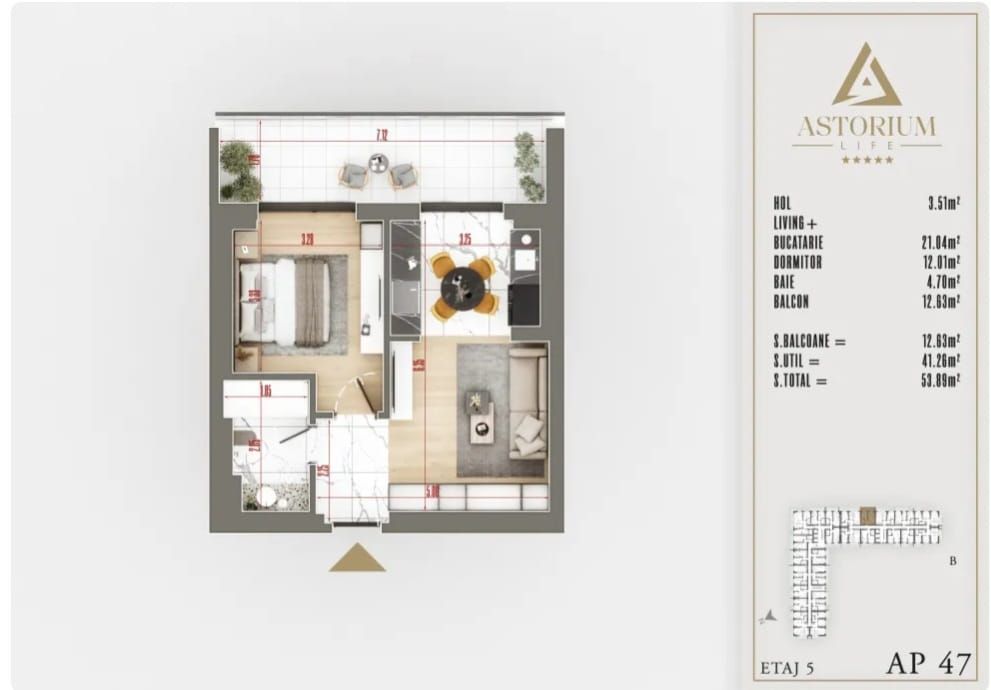 AP. 2CAM. CU LIVING OPEN-SPACE / MUTARE IMEDIATA. ASTORIUM LIFE! - Poză 1