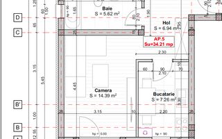 Decomandat.  Spatiu depozitare . Loc de parcare inclus - Schiță 9