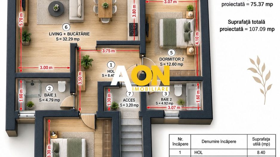 Apartament 3 camere premium, 75 mp utili, 2 parcari, et.1, Cetate - Poză 4