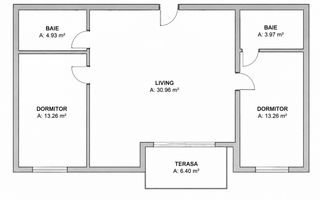 Apartament 3 Camere- 66,5 MPU-Parter-Terasa-Parcare - Poză 5
