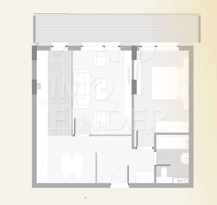 3 camere, 56 mp + terasa, Eroilor Residence, bucatarie mobilata si utilata - Schiță 4