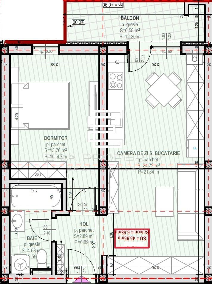 Apartament 2 camere 46 mp-etaj 1 -Șelimbăr, zona Unirii - Schiță 9