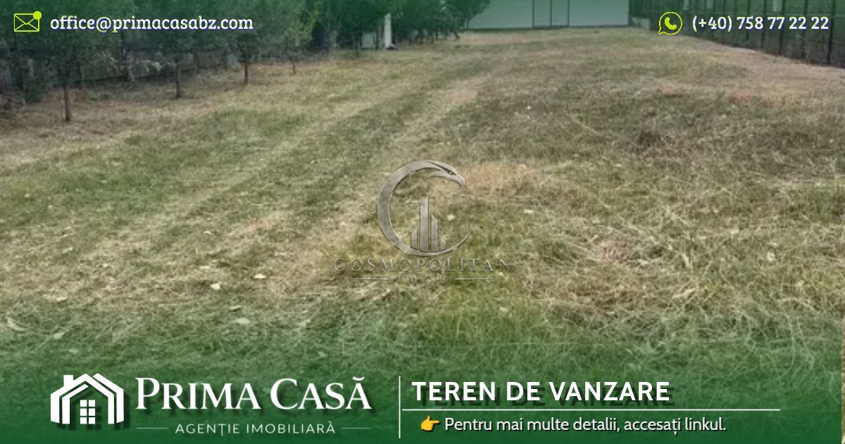 Teren intravilan in Vernesti/BZ ~ S=1850mp cu 17m deschidere la DN10 ~ - Poză 1
