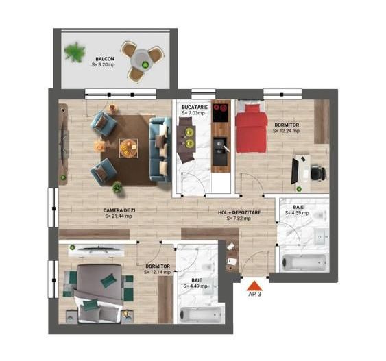 Apartament de inchiriere |3 camere de Lux,|Greenfield, 88 mp - Poză 15