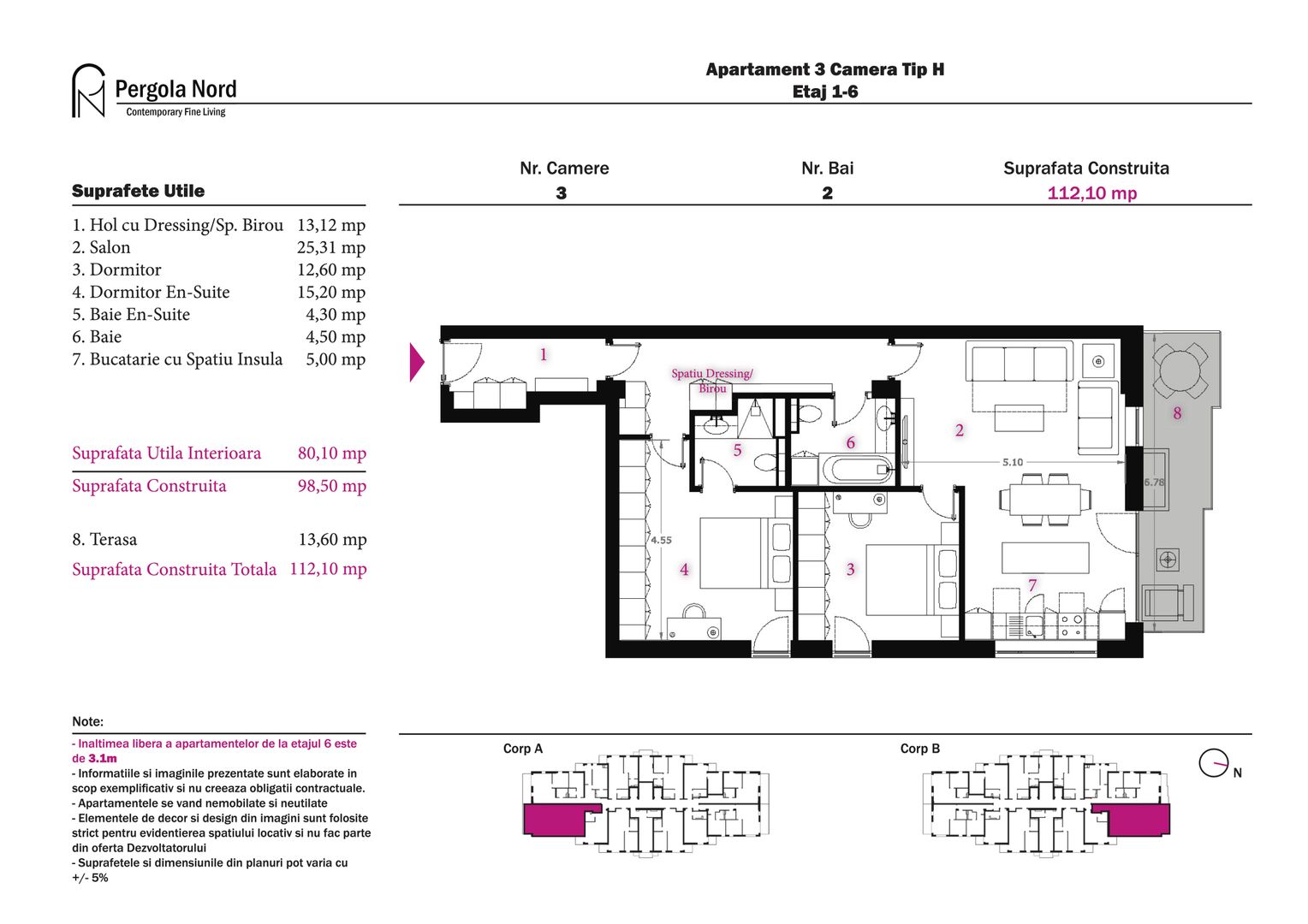 Apartament Tip H, etaj 1 - 6 - Poză 2