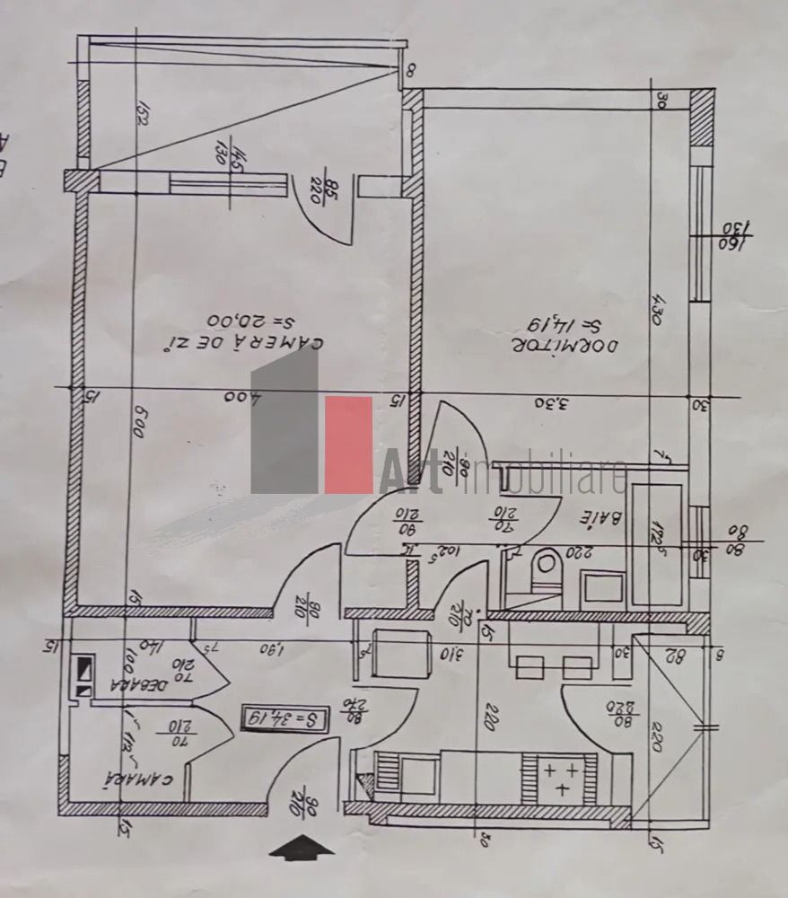 Apartament 2 camere,2 balcoane bdul Basarabia - Schiță 10