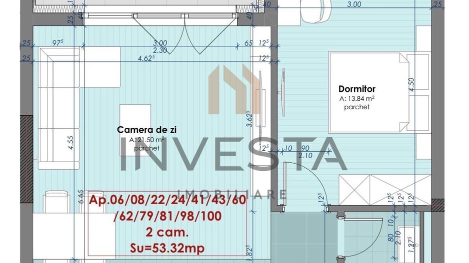 Apartament 2 camere in The Nest. View spectaculos! - Schiță 12