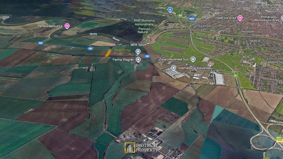 Teren industrial 13.975 mp – Zona Industrială Sud Arad, acces rapid A1 - Poză 2