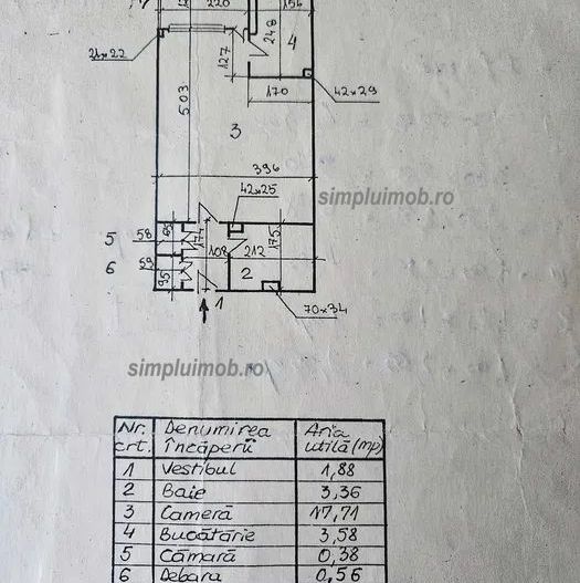 Garsoniera de renovat etaj intermediar Piata Delfinului - Schiță 8