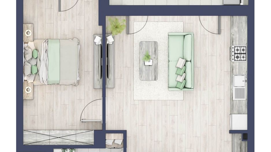 Chirie apartament 2 camere - zona de Vest - 51mp+terasa, Sibiu - Schiță 17