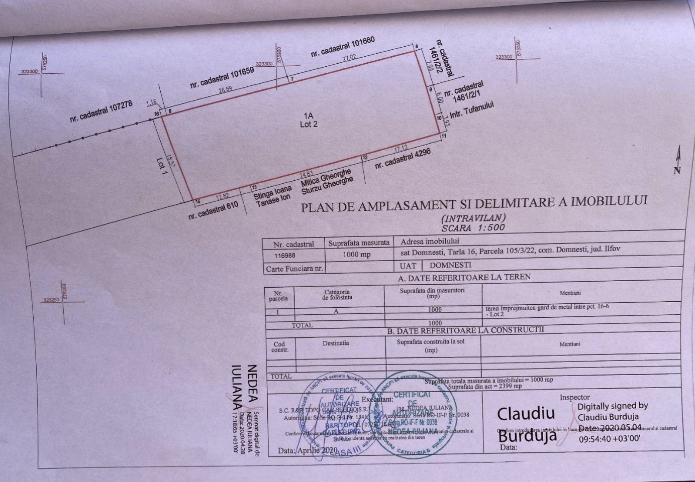Teren intravilan 1000 mp - Domnesti - Poză 2