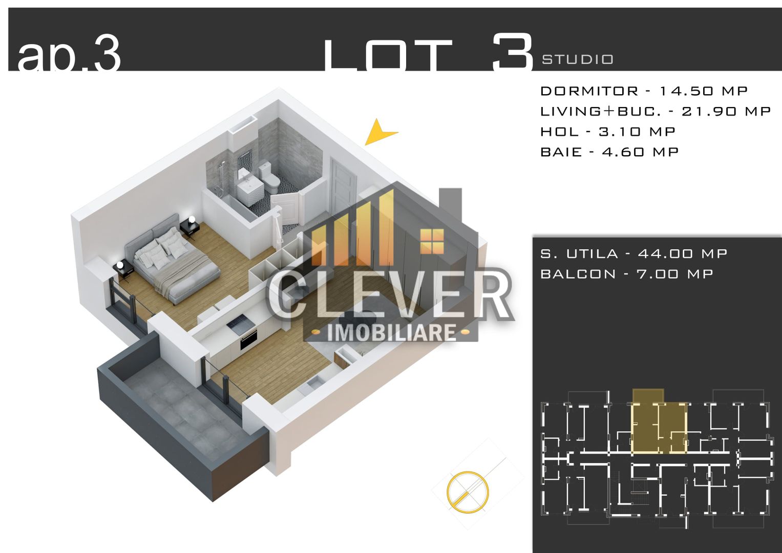 Studio, Incalzire Pardoseala, Finisaje la Alegere - Pallady - Schiță 9