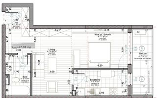 Apartament cu 2 camere, etaj intermediar,  Zorilor, zona Frunzisului - Schiță 10