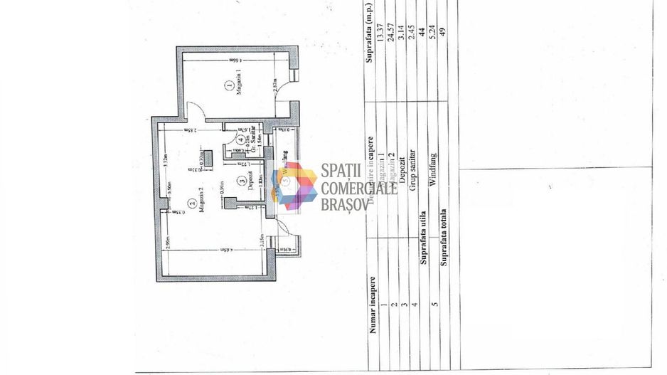 Spatiu comercial de închiriat Brașov - 49 mp # spatii-comerciale-brasov.ro - Schiță 7