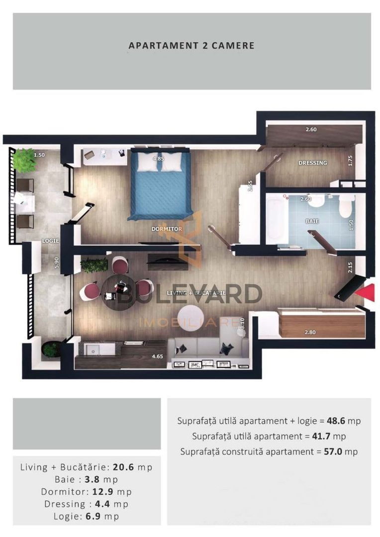 Apartament cu 2 camere, zona Vivo! - Poză 2