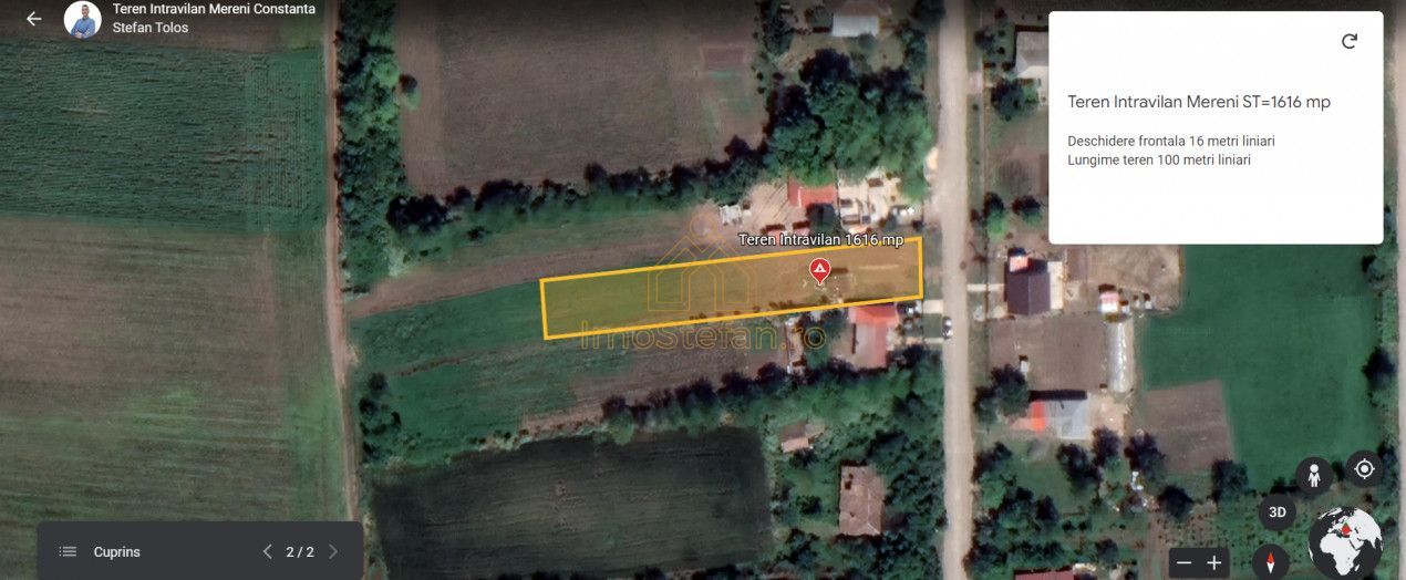 Oportunitate de investitie teren intravilan 1616 mp Mereni Constanta - Poză 4