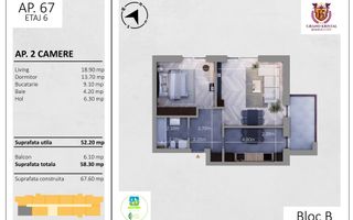 Apartament 2 camere + balcon, zona excelenta in Berceni, Sector 4 - Schiță 5