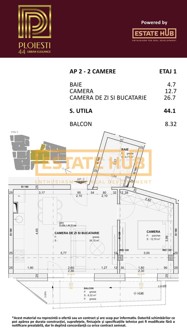Apartament 2 camere FINISAT | Ploiesti 44 | Comision 0% - Poză 7