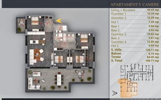 Penthouse Terasa mare Apartament Finisaje Fatade Premiu Fotovoltaice - Poză 2