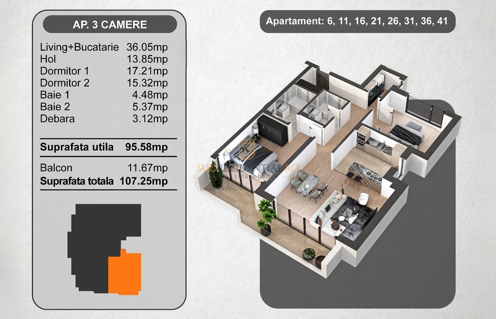 Apartament 3 camere – zona Panduri,  107 mp total decomandat - Poză 1