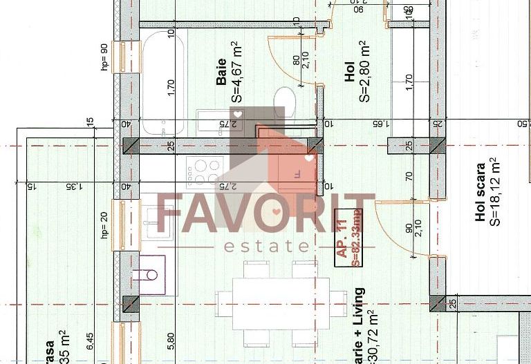 Apartament pe 2 nivele. Aproape de LIDL. Disponibil imediat - Schiță 17