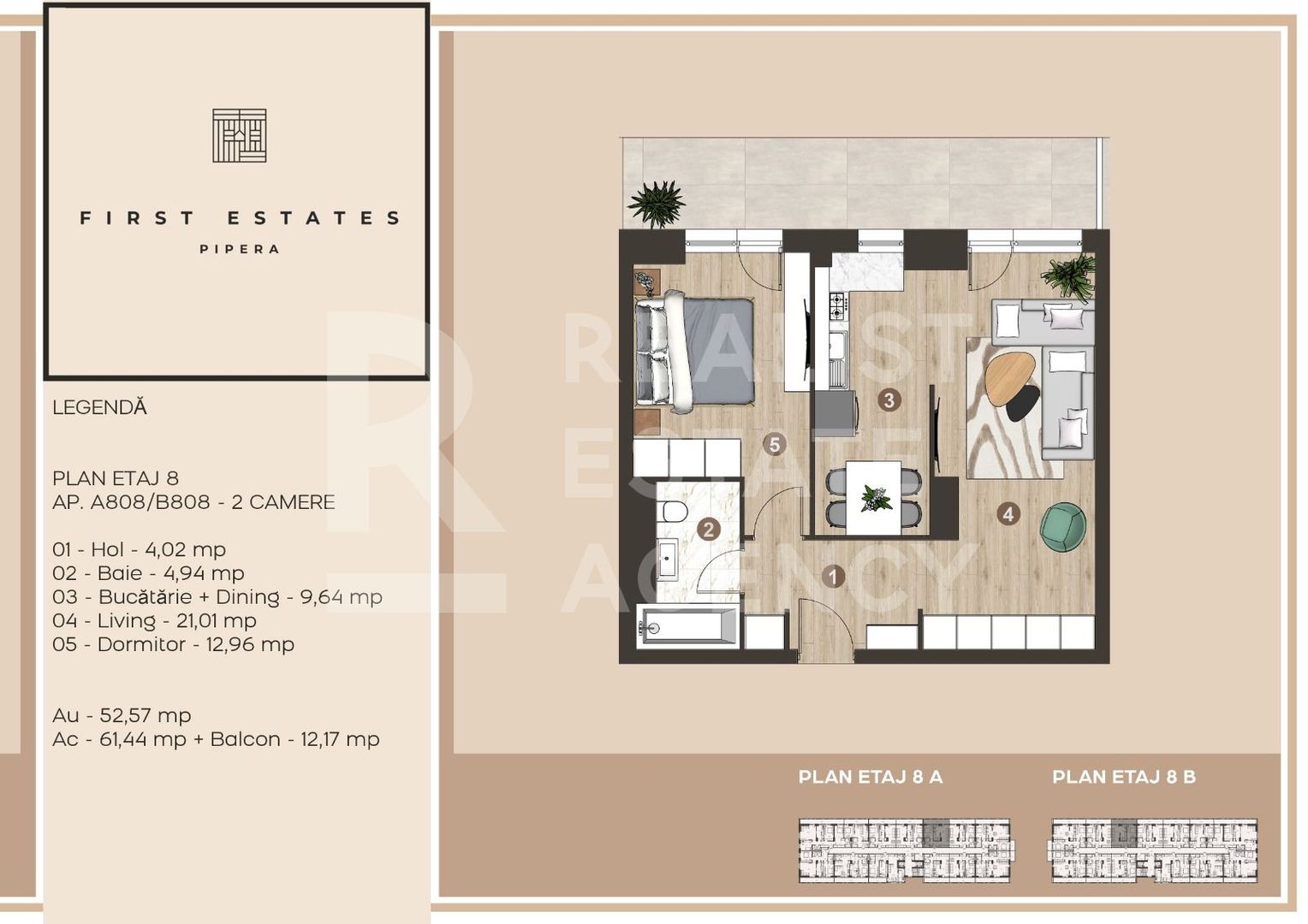 Vânzare, apartament, 2 camere, First Estates Pipera - Schiță 14