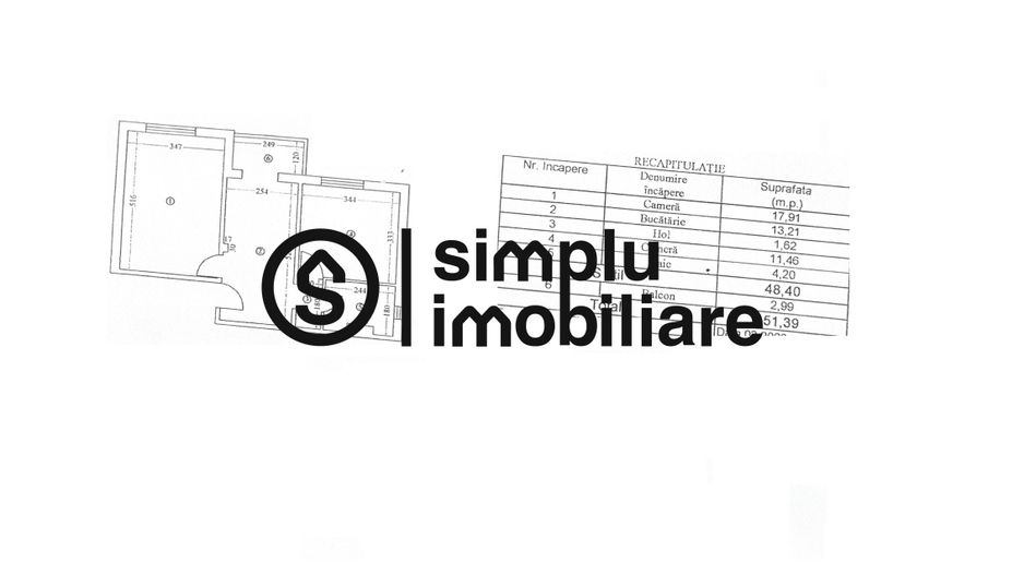 2 decomandate, centrala, etaj 1/4 - 1 Mai - Schiță 8
