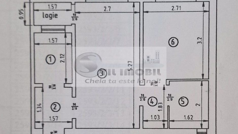 Apartament cu 2 camere in Podu Ros. 74.500 euro ! - Schiță 5